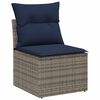 vidaXL Conjunto de Sof&aacute; de Jardim com almofada 8 pcs Cinza e Azul