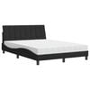 vidaXL Cama com colch&atilde;o Hanko 140x200 cm veludo preto