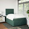 vidaXL Cama boxspring com colchão 120x200 cm veludo verde-escuro