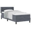 vidaXL Cama Box com cabeceira Manual Cinza Escuro 190 x 90 cm Veludo
