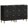 vidaXL Aparadores 2 pcs 60x33x75 cm derivados de madeira preto
