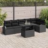 vidaXL Conjunto de Sofá de Jardim Manual 7 pcs Preto Rattan Sintético