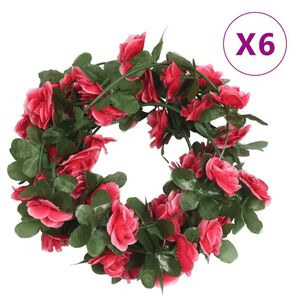 vidaXL Grinaldas de flores 6 pcs 250 cm vermelho