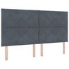 vidaXL Cama Box Spring LED Cinza Escuro 180 x 200 cm Veludo