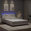 vidaXL Estrutura de cama Viana com LED sem colch&atilde;o 140x200 cm branco
