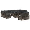 vidaXL Conjunto de Sof&aacute; de Jardim 13 unid. Cinzento vime PE