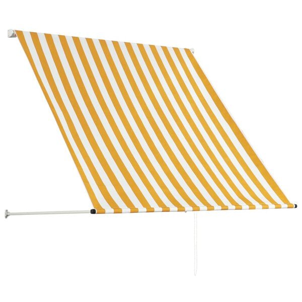 vidaXL Toldo retrátil 100x150 cm amarelo e branco