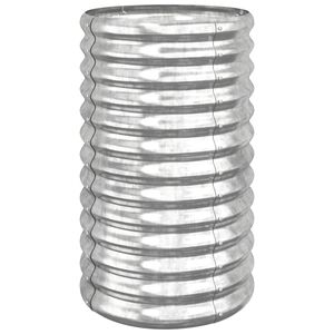 vidaXL Vaso/floreira de jardim a&ccedil;o galvanizado 40x40x68 cm prateado