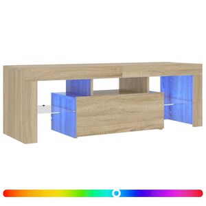 vidaXL M&oacute;vel de TV com luzes LED 120x35x40 cm carvalho sonoma