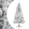 vidaXL &Aacute;rvore de Natal Artificial 210 cm PVC e A&ccedil;o Verde e Branco