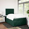 vidaXL Cama boxspring com colch&atilde;o 120x200 cm veludo verde-escuro
