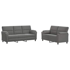 vidaXL Conjunto de Sof&aacute;s 2 pcs Cinzento-Escuro Veludo