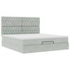 vidaXL Estrutura cama otomana colch&otilde;es 180x200cm veludo cinzento claro