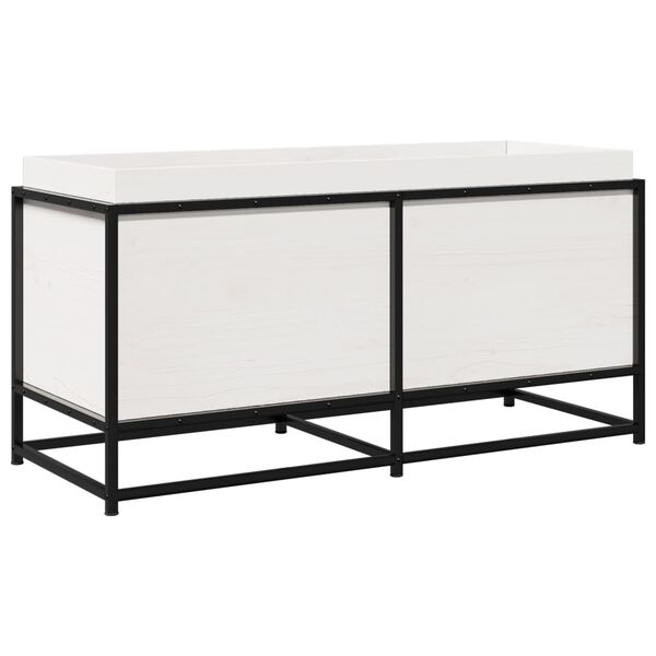 vidaXL Vaso/floreira de jardim 100x40x50cm madeira pinho maci&ccedil;a branco