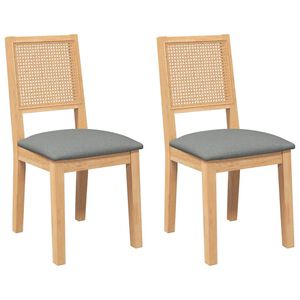vidaXL Cadeiras de jantar com almofad&otilde;es 2 pcs madeira maci&ccedil;a