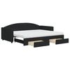 vidaXL Sof&aacute;-cama com gavet&atilde;o e gavetas 90x200 cm tecido preto