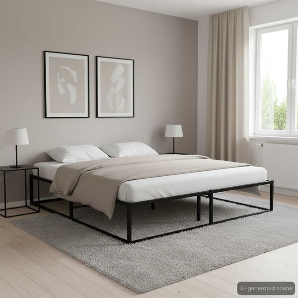 vidaXL Estrutura de cama 200x200 cm metal preto