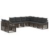 vidaXL Conjunto de Sof&aacute; de Jardim 9 pcs Cinzento vime PE