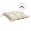 vidaXL Almofad&otilde;es de cadeira 6 pcs 50x50x7cm tecido oxford branco nata