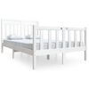 vidaXL Estrutura de cama 140x200 cm madeira maci&ccedil;a branco