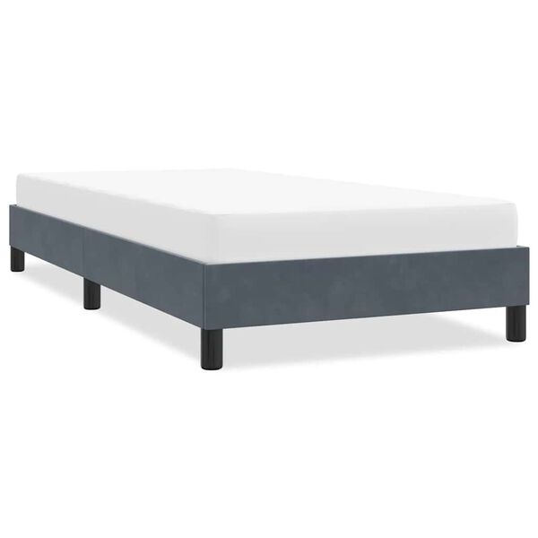 vidaXL Estrutura de cama sem colch&atilde;o 100x210 cm veludo cinzento-escuro