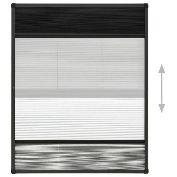 vidaXL Tela anti-insetos plissada janela + quebra-luz alum&iacute;nio 60x80cm