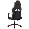 vidaXL Cadeira gaming couro artificial preto e vermelho