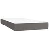 vidaXL Cama box spring c/ colch&atilde;o/LED 90x200 cm couro artificial cinza