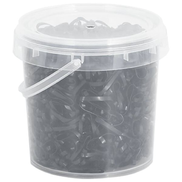 vidaXL Elásticos para tranças de cavalos 1500 pcs silicone preto