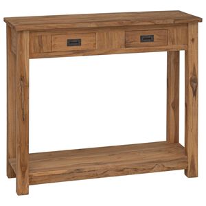 vidaXL Aparador Natural 90 x 30 x 80 cm Madeira de Teca S&oacute;lida