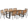 vidaXL Conjunto de Jantar para Jardim 9 unid. Preto