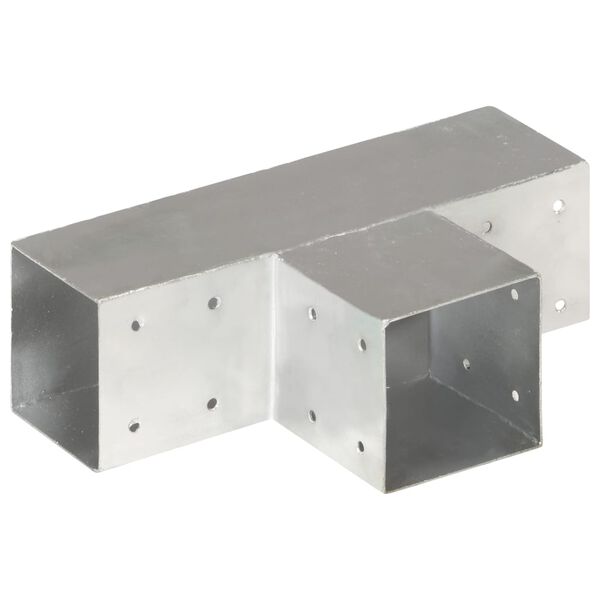 vidaXL Base para poste em forma de T 91x91 mm metal galvanizado
