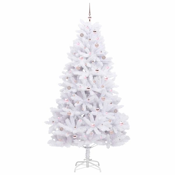 vidaXL &Aacute;rvore de Natal Articulada Artificial Branco 240 cm PVC e A&ccedil;o