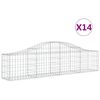 vidaXL Cestos gabi&atilde;o arqueados 14pcs 200x30x40/60 cm ferro galvanizado