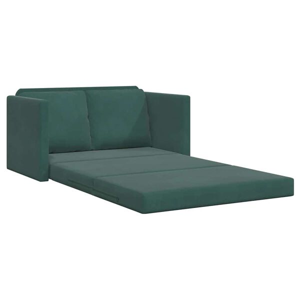 vidaXL Sof&aacute;-cama sem p&eacute;s 122x204x55 cm veludo verde-escuro