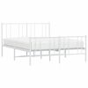 vidaXL Estrutura de cama com cabeceira e p&eacute;s 120x200 cm metal branco