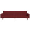 vidaXL Sof&aacute;-cama de 2 lugares com apoio de p&eacute;s tecido vermelho tinto
