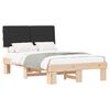vidaXL Estrutura de Cama com Cabeceira Estofada Preto 120 x 200 cm