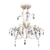 Candelabro com Cristais Pendente Elegante em branco