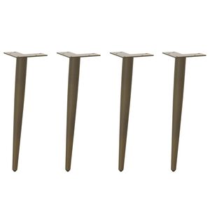vidaXL Pés para mesa de centro cônicos 4 peças aço natural 30-31 cm aço