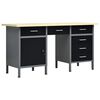 vidaXL Bancada de trabalho 160x60x85 cm a&ccedil;o preto