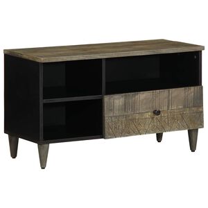 vidaXL M&oacute;vel de TV 80x33x46 cm madeira de mangueira maci&ccedil;a preto