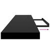 vidaXL Prateleiras de parede suspensas 2 pcs 120x23,5x3,8cm MDF preto