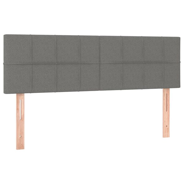vidaXL Cabeceiras cinzento-escuro 144x5x78/88 cm tecido