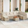 vidaXL Conjunto de Sof&aacute; de Jardim 9 pcs Bege Rattan Sint&eacute;tico