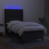 vidaXL Cama box spring c/ colch&atilde;o e LED 100x200 cm tecido preto