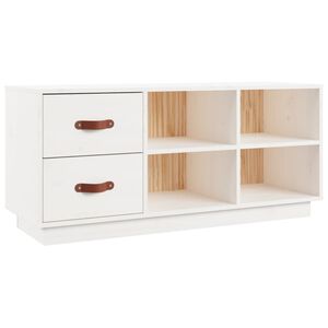 vidaXL Banco sapateira 100x34x45 cm pinho maci&ccedil;o branco