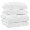 vidaXL Edredom de Inverno com travesseiro 3 unid. Branco Microfibra