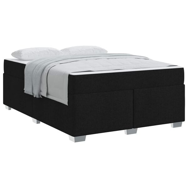 vidaXL Estrutura da Cama com colch&atilde;o Preto 160 x 200 cm tecido