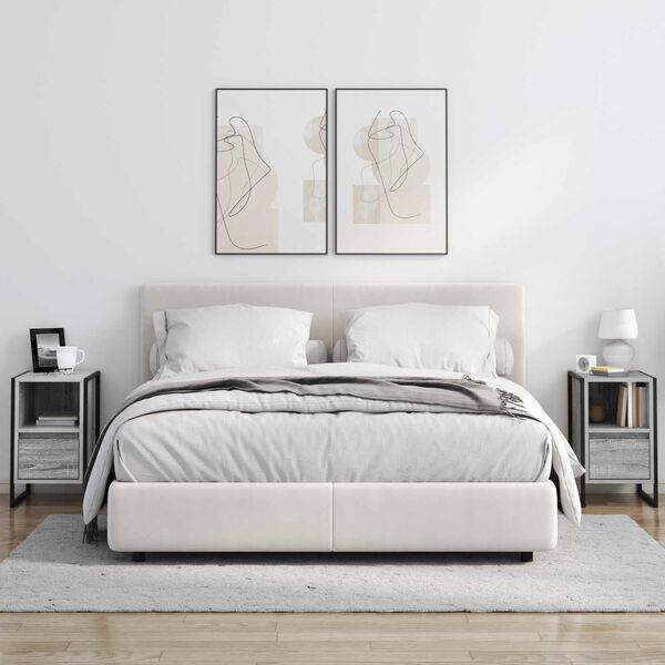 vidaXL Mesa-de-cabeceira com gaveta Cinza Sonoma 39,5 x 30 x 50 cm